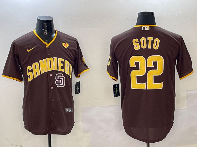 Men San Diego Padres #22 Soto Brown Game 2025 Nike MLB Jersey style 12->san diego padres->MLB Jersey
